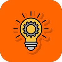 Light Bulb Filled Orange background Icon vector