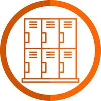 Locker Line Orange Circle Icon vector