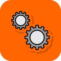 Gears Filled Orange background Icon vector