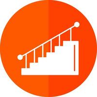 Stair Glyph Red Circle Icon vector