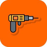 Drilling Machine Filled Orange background Icon vector