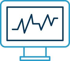 Cardiac Monitor Line Blue Two Color Icon vector