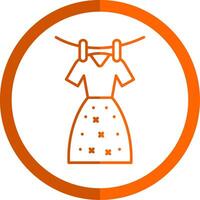 Pattern cloth Line Orange Circle Icon vector