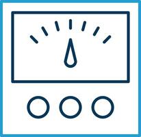 Voltage Indicator Line Blue Two Color Icon vector