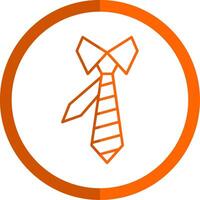 Tie Line Orange Circle Icon vector