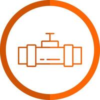 Pipe Line Orange Circle Icon vector