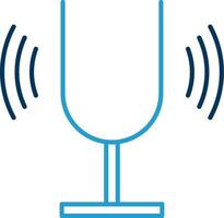 Tuning Fork Line Blue Two Color Icon vector