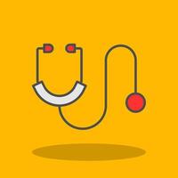 Stethoscope Filled Shadow Icon vector