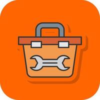 Toolbox Filled Orange background Icon vector