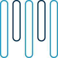 Vertical Align Top Line Blue Two Color Icon vector