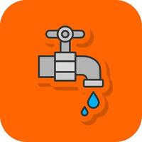 Faucet Filled Orange background Icon vector