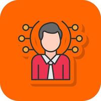 Find Professionals Filled Orange background Icon vector