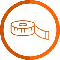 medida cinta línea naranja circulo icono vector