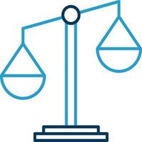 Unbalanced Line Blue Two Color Icon vector