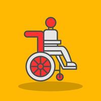 Disabled Person Filled Shadow Icon vector