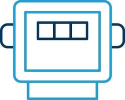 Electric Meter Line Blue Two Color Icon vector