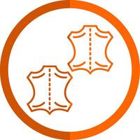 cuero línea naranja circulo icono vector