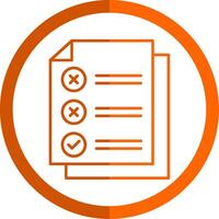 Check List Line Orange Circle Icon vector