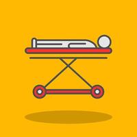 Stretcher Filled Shadow Icon vector