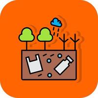 Land Pollution Filled Orange background Icon vector
