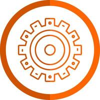 ajuste línea naranja circulo icono vector