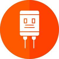 Capacitor Glyph Red Circle Icon vector