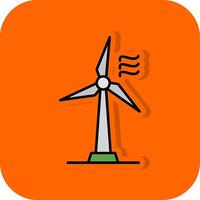 Wind Turbine Filled Orange background Icon vector