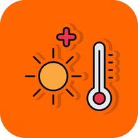 calor ola lleno naranja antecedentes icono vector