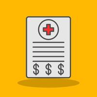 Medical Bill Filled Shadow Icon vector