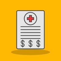 Medical Bill Filled Shadow Icon vector