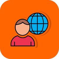 Human Impact Filled Orange background Icon vector