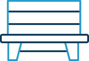 Bench Line Blue Two Color Icon vector