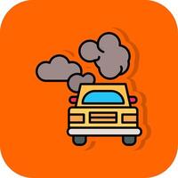 Car Pollution Filled Orange background Icon vector