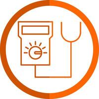 Tester Line Orange Circle Icon vector