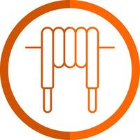 Inductor Line Orange Circle Icon vector