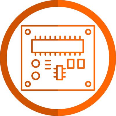 Pcb Board Line Orange Circle Icon