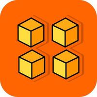 Cube Filled Orange background Icon vector