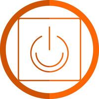 Turn On Line Orange Circle Icon vector
