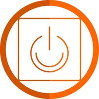 Turn On Line Orange Circle Icon vector