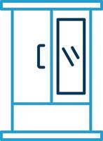 Cabinet Line Blue Two Color Icon vector