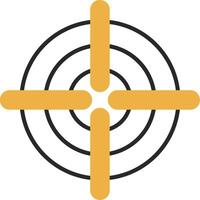 Target Skined Filled Icon vector