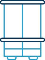 Wardrobe Line Blue Two Color Icon vector