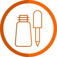 Eyeliner Line Orange Circle Icon vector