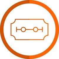 Razor Blade Line Orange Circle Icon vector