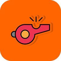 Whistle Filled Orange background Icon vector