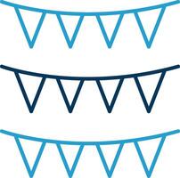 Bunting Line Blue Two Color Icon vector