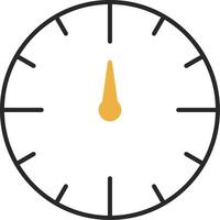 Clock Skined Filled Icon vector