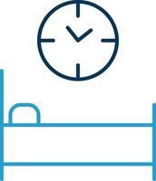 Bed Time Line Blue Two Color Icon vector