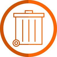 Refuse Line Orange Circle Icon vector