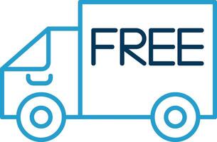 Free Delivery Line Blue Two Color Icon vector